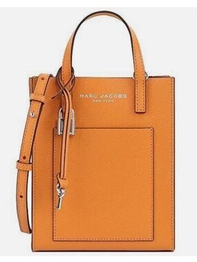 Marc Jacobs Orange Pebbled Leather Mini Tote with Strap